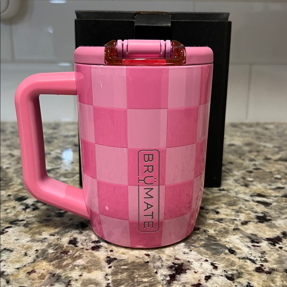 NWT Brumate LIMITED EDITION Müv 15oz, PINK CHECKER